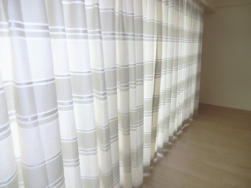 伝統的なデザインのカーテン京都マンションに納品