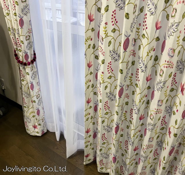 マナオーダーカーテン（MANA-TEX）縫製納品（ウッドレール取付）