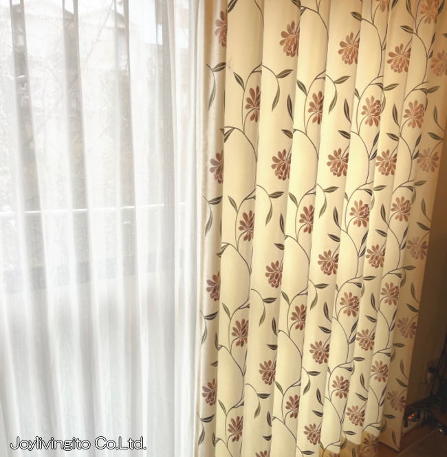 マナトレーディング2倍ヒダのオーダーカーテン納品（京都市内戸建て住宅）