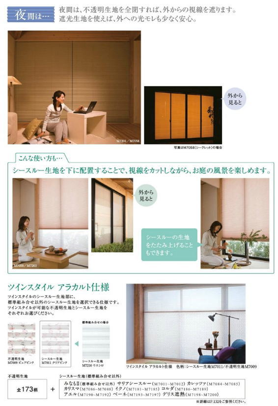 夜間の使い方(プリーツスクリーン)