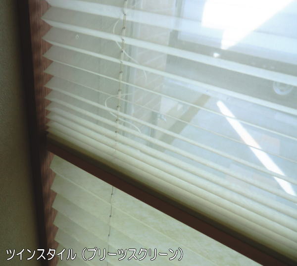 室内より野外を見る(プリーツスクリーン)